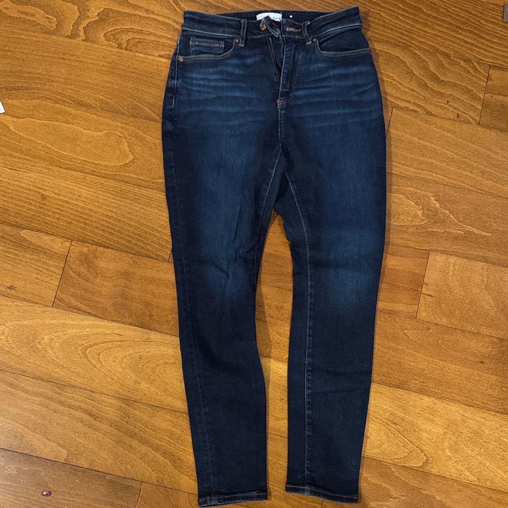 LOFT Skinny Jeans High Rise Stretch Women's Dark Wash Blue Modern Classic